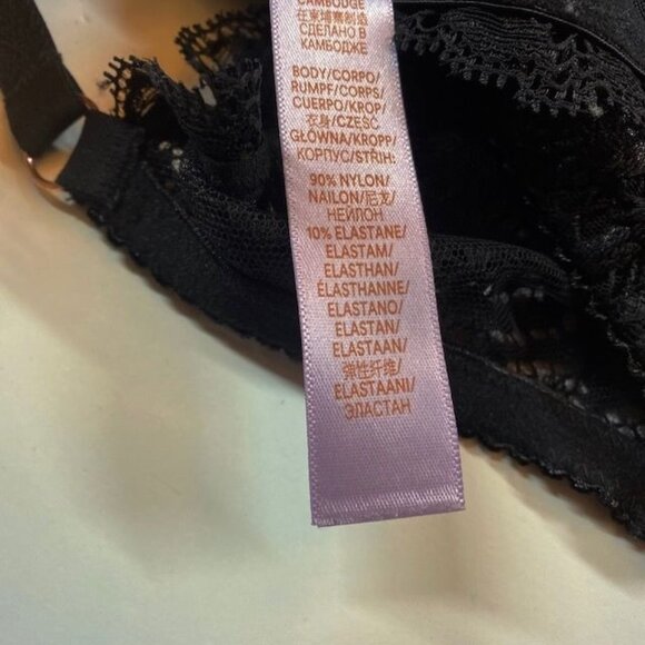 Savage X Fenty Alien animal Unlined Lace Plunge Bra Black Size 36DDD - Picture 4 of 10